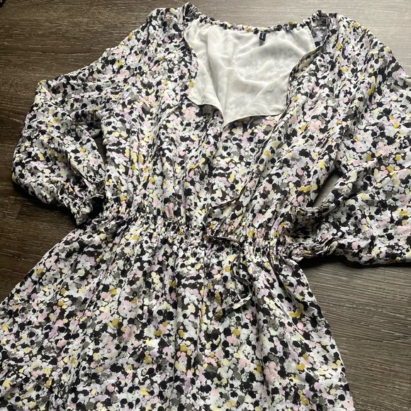 Theory Silk Dress Multicolor Floral Polka Dotted Size 6 - Picture 2 of 6